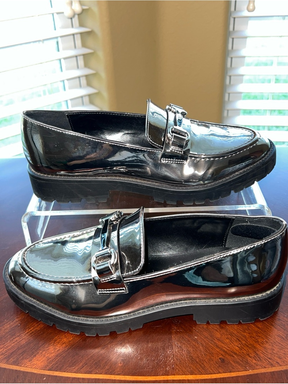 Bandolino Womens Franny Loafers Pewter Silver Sz 7M Preppy Career Academia - Picture 5 of 12